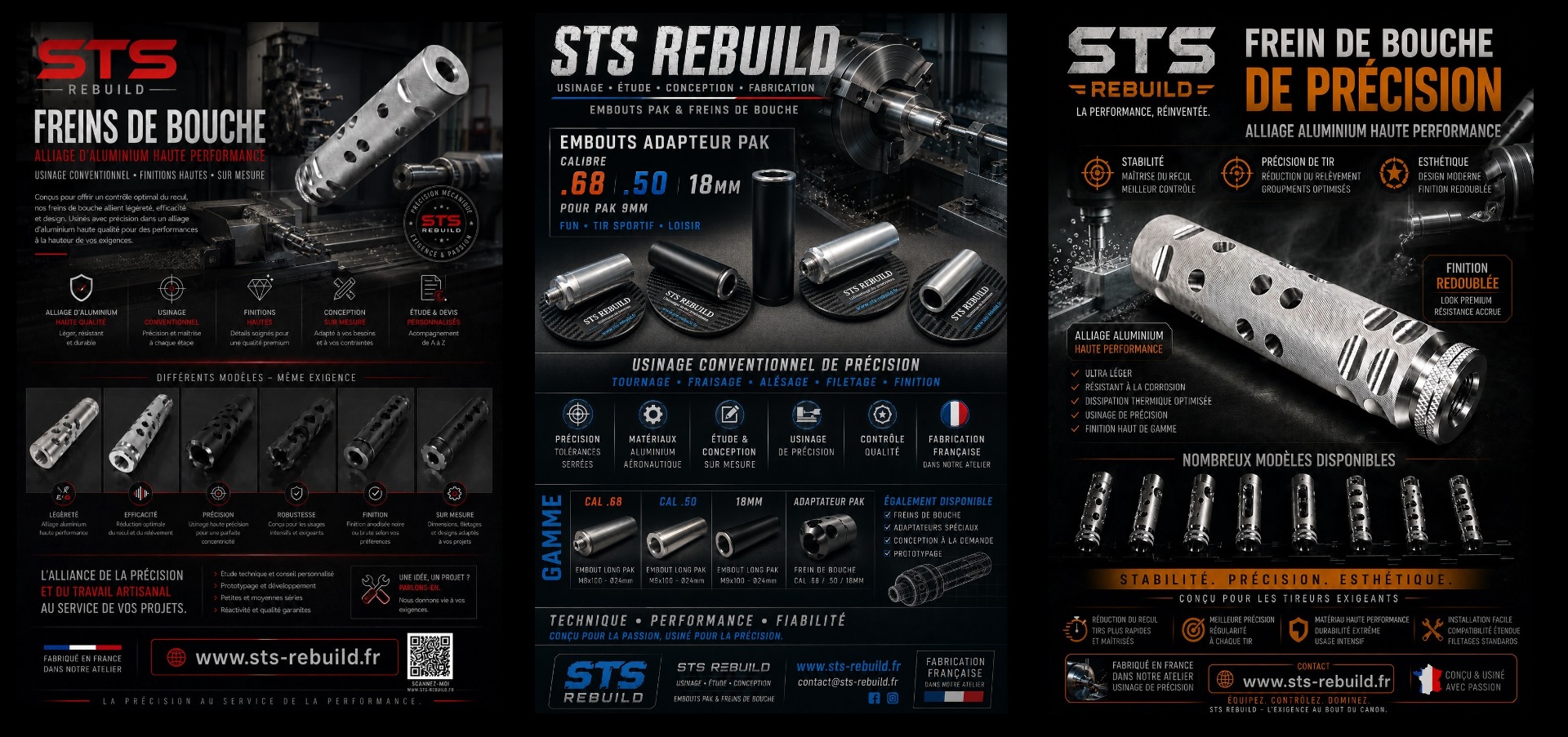 Fabrication sur mesure de freins de bouche, d'embouts PAK, de boules de levier d'armement et d'accessoires de tir par STS REBUILD